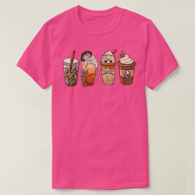 Horror Fall Coffee Pumpkin Spice Latte Iced Autumn T Shirt (Design framsida)