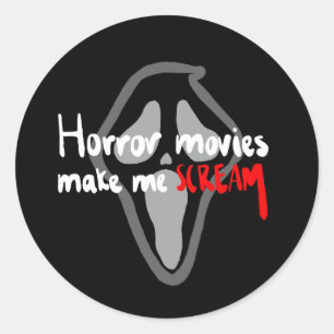 Horror filmer gör mig till SCREAM Runt Klistermärke