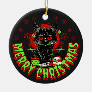 Horror Fläkt jul Cat Julgransprydnad Keramik