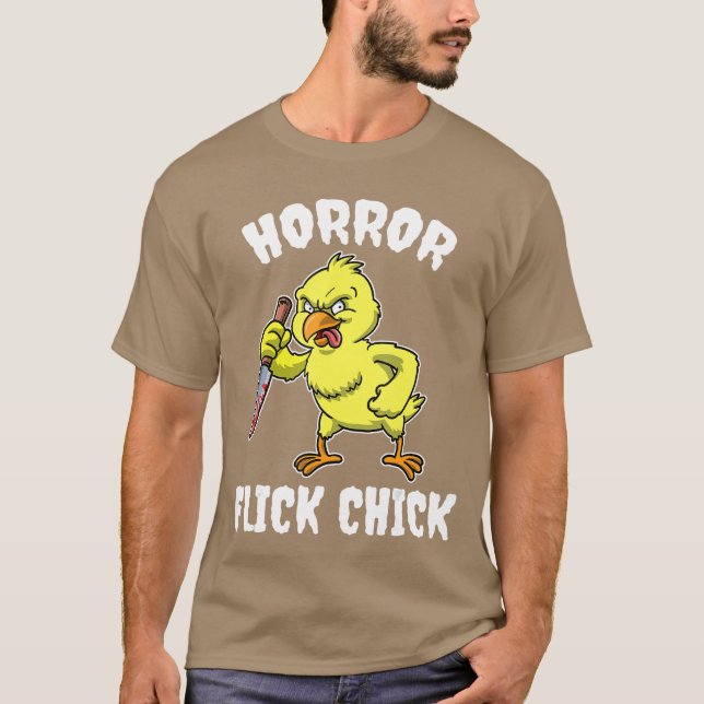 Horror Flick Chick family T Shirt (Framsida)