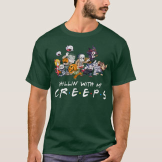 Horror Friends Chillin med mina Creeps Halloween B T Shirt