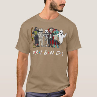 Horror Friends Skeleton Zombie Pumpkin Mummy Hallo T Shirt