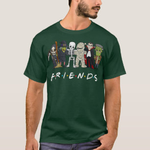 Horror Friends Skeleton Zombie Pumpkin Mummy Hallo T Shirt
