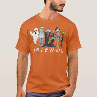Horror Friends Skeleton Zombie Pumpkin Mummy Hallo T Shirt