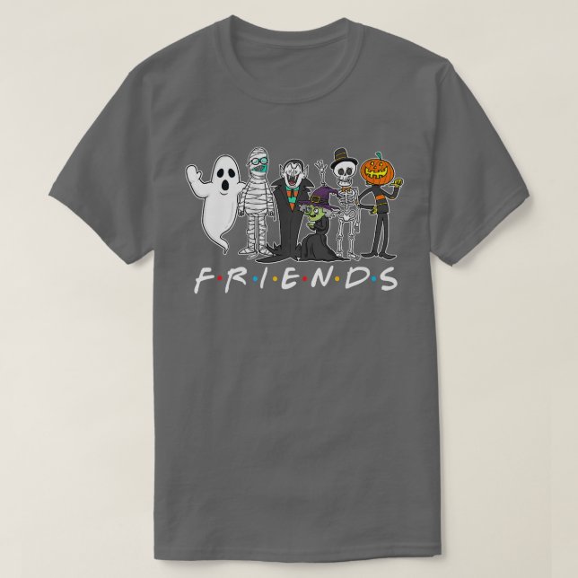 Horror Friends Skeleton Zombie Pumpkin Mummy Hallo T Shirt (Design framsida)