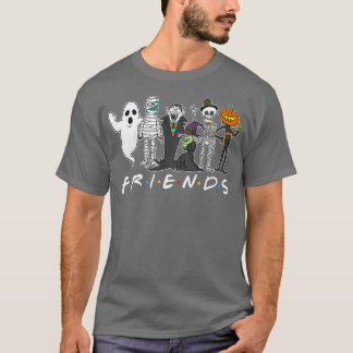 Horror Friends Skeleton Zombie Pumpkin Mummy Hallo T Shirt