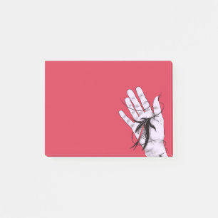 Horror Gothic Hand Biting Flower Monster Macab Art Post-it Block