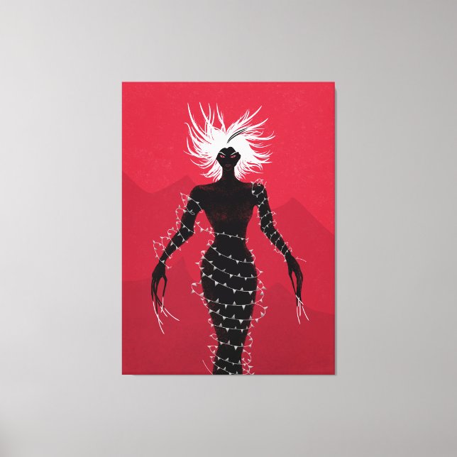 Horror Gothic Macabre Creepy Demon Woman Canvastryck (Framsida)