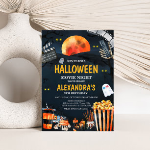 Horror Halloween Scary Movie Night Födelsedagsfest Inbjudningar