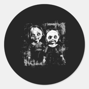 Horror Haunted Doll Creepy Leksak Halloween Goth A Runt Klistermärke