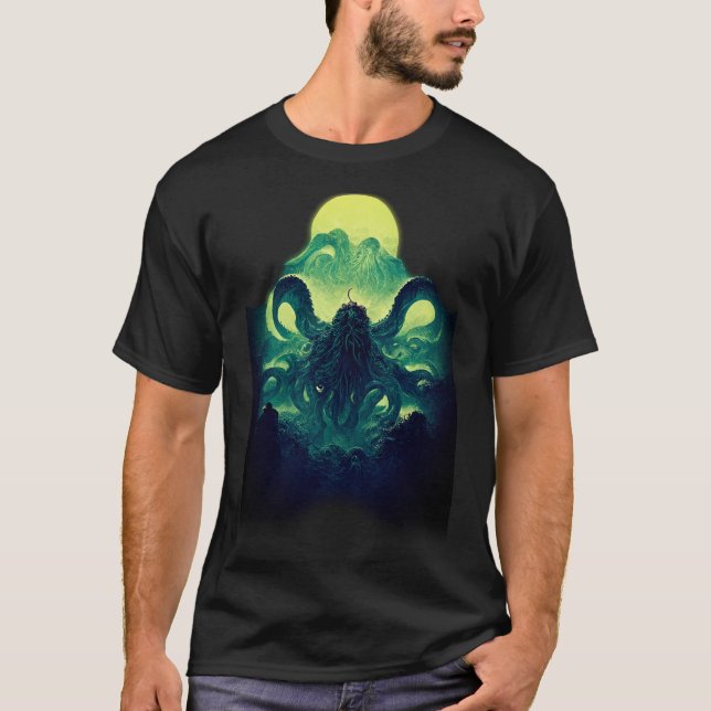 Horror Icons - Cthulhu Stigning T Shirt (Framsida)