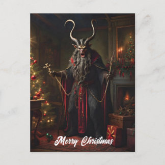 Horror Krampus jul Helg Vykort