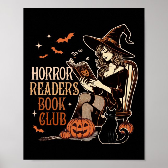 Horror Läser Spooky Vibes Bookish Horror Readers Poster (Framsidan)