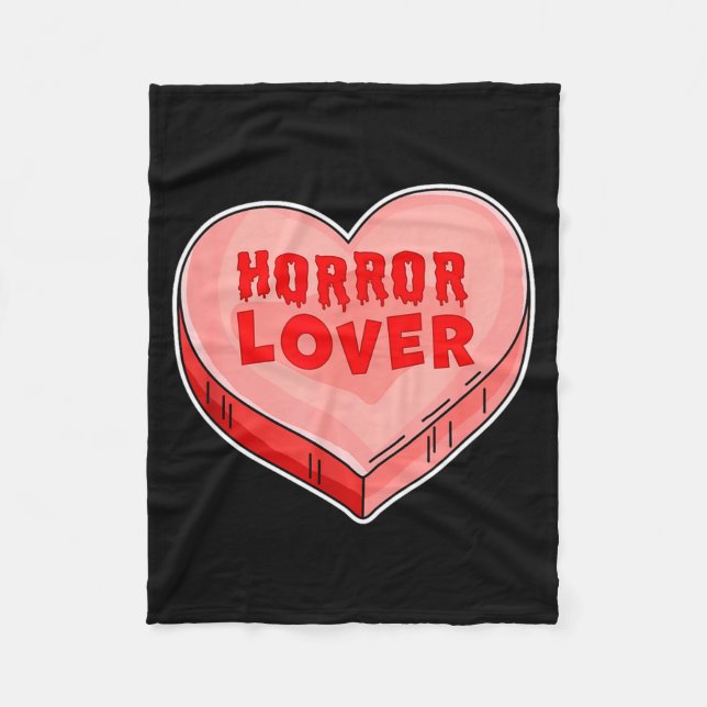 Horror Lover Candy Heart Valentines Day Halloween  Fleecefilt (Framsidan)
