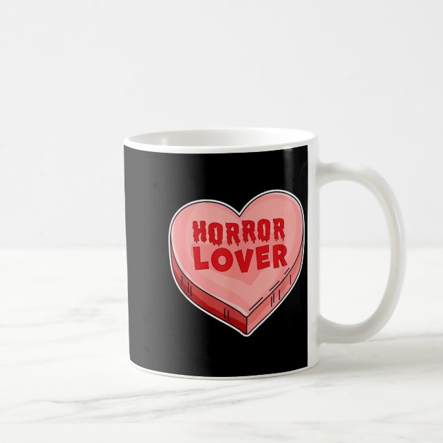 Horror Lover Candy Heart Valentines Day Halloween  Kaffemugg (Höger)
