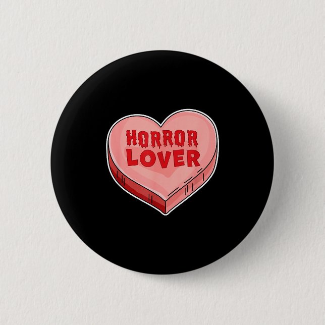 Horror Lover Candy Heart Valentines Day Halloween  Knapp (Framsida)