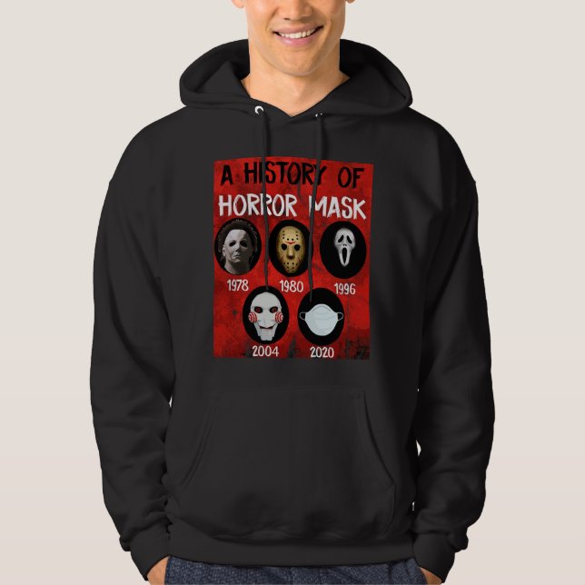 Horror masks history Halloween costumes Hoodie (Framsida)