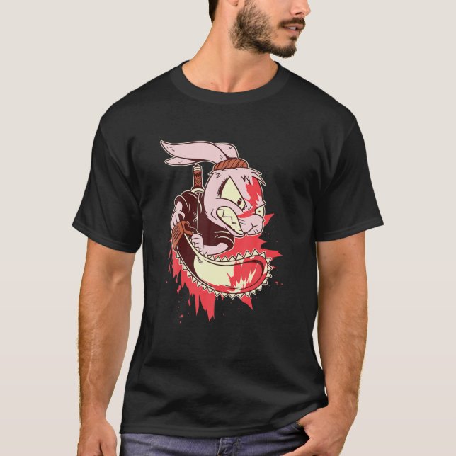 Horror Movie Apparel För manar Killer Rabbit Bad B T Shirt (Framsida)