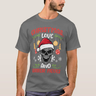 Horror Movie Cinema Creepy Santa Kärlek gi T Shirt