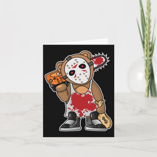 Horror Movie Monster Lazy Halloween Costume Funny Kort (Framsida)