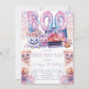 Horror Movie Night Halloween Sleepover Inbjudningar
