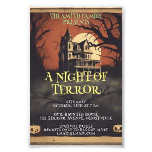 Horror Movie Poster inbjudan till Halloween fest