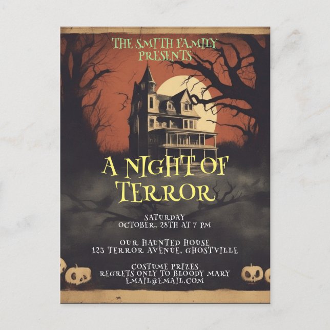 Horror Movie Poster inbjudan till Halloween fest (Framsida)