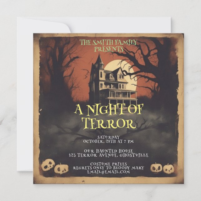 Horror Movie Poster inbjudan till Halloween fest (Framsida)