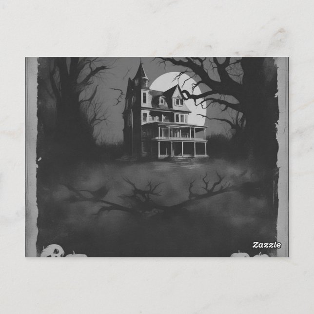 Horror Movie Poster inbjudan till Halloween fest (Baksida)