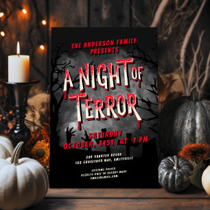 Horror Movie Poster Vuxen Halloween fest Inbjudan