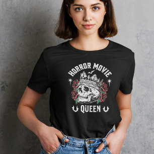 Horror Movie Queen Skull T Shirt