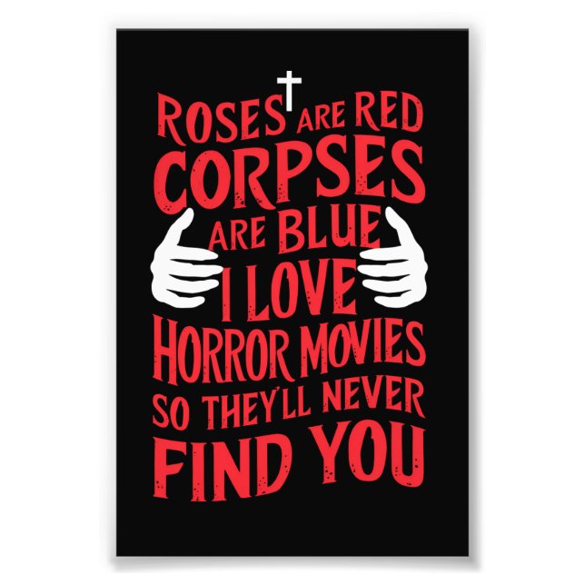 Horror Movies Älskare Halloween Scary Film Fototryck (Framsidan)