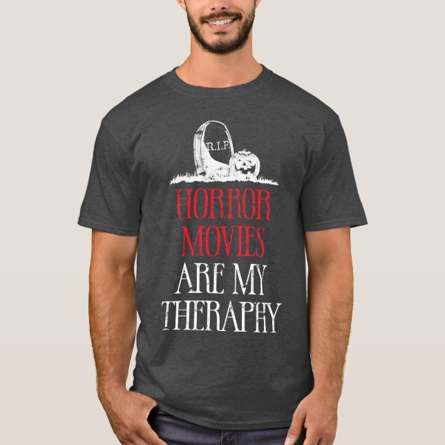 Horror Movies är Myherapy retro T Shirt (Framsida)