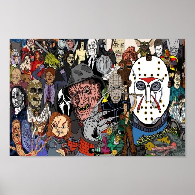 Horror Movies Collage Poster (Framsidan)