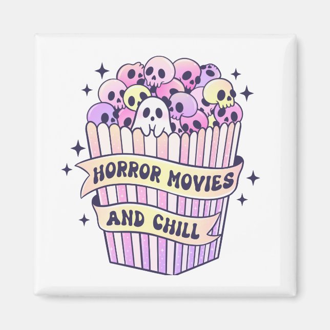 Horror Movies och Chill Cute Halloween Magnet (Framsidan)