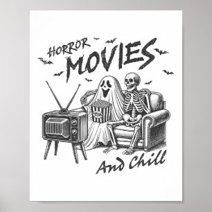 Horror Movies och Chill Halloween, klassat grafik Poster