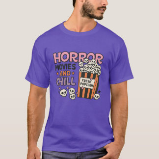 Horror Movies och Chill Popcorn Design Boy T Shirt