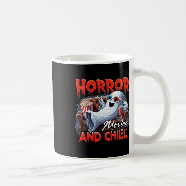 Horror Movies och Chill Spooky Ghost Movie Älskare Kaffemugg (Höger)