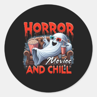 Horror Movies och Chill Spooky Ghost Movie Älskare Runt Klistermärke