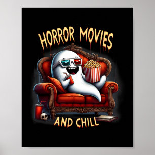 Horror Movies och Chill Spooky Halloween Ghost Mov Poster