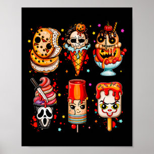 Horror Movies Summer Popsicle Halloween Ice Cream Poster
