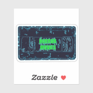 Horror Movies VHS Black Blue Klistermärken