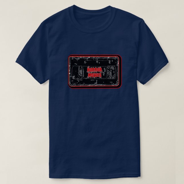 Horror Movies - Video Cassette Red Black T-shirt (Design framsida)