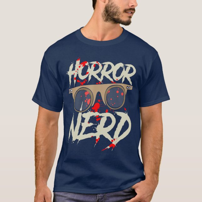 Horror Nerd Horror Movie girl T Shirt (Framsida)