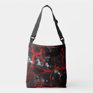 Horror Night Goth - Black and White,Red Axelväska