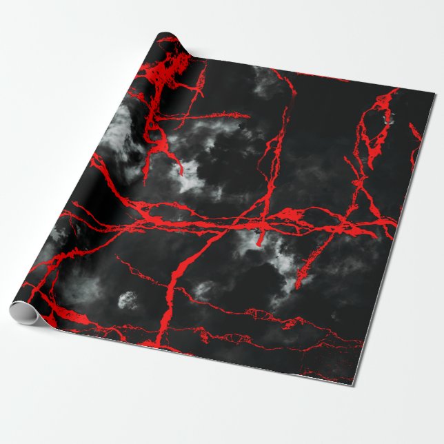 Horror Night Goth - Black and White,Red Presentpapper (Utrullad)
