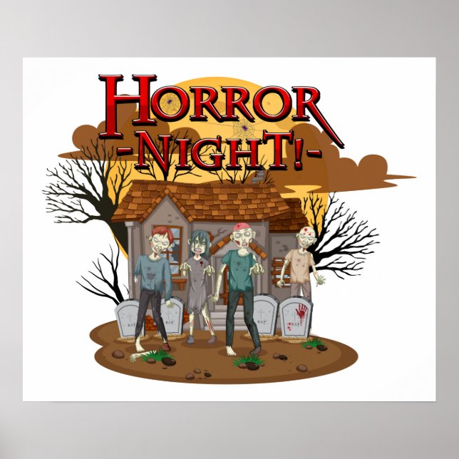 Horror Night Zombies Poster (Framsidan)