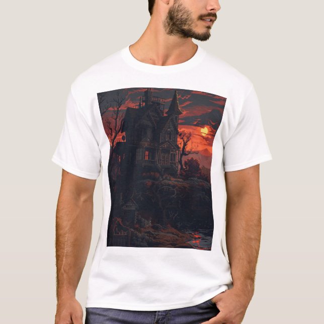 Horror Pixel Art AR-57 Stilized T-Shirt (Framsida)