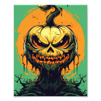 Horror Pumpkin Halloween Fototryck