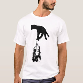 Horror Skeleton Creepy Human Skeleton Cage T Shirt